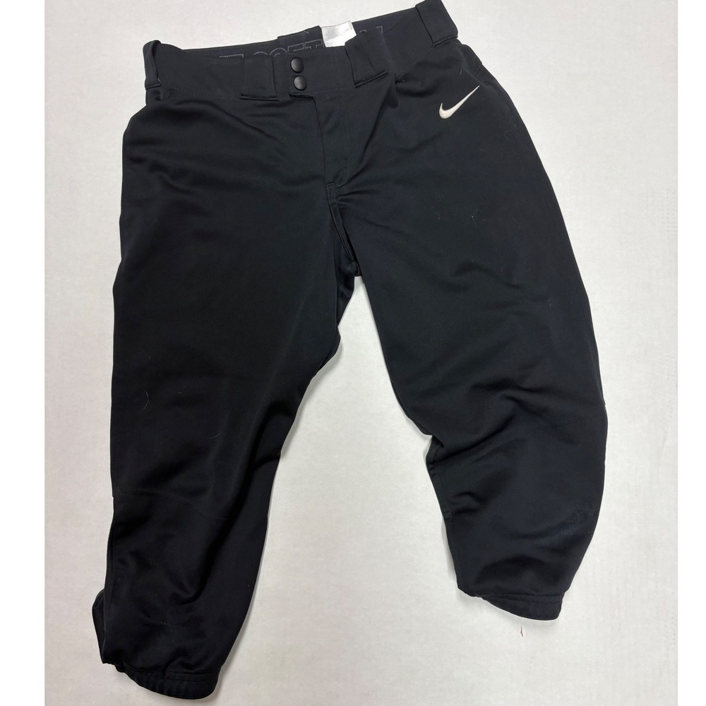 Nike Team Engineered Black Softball Pants Womens XL Athletic Performance Cuffed